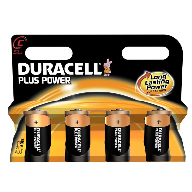4x Duracell Plus Power Baby C Alkaline Batterie MN1400