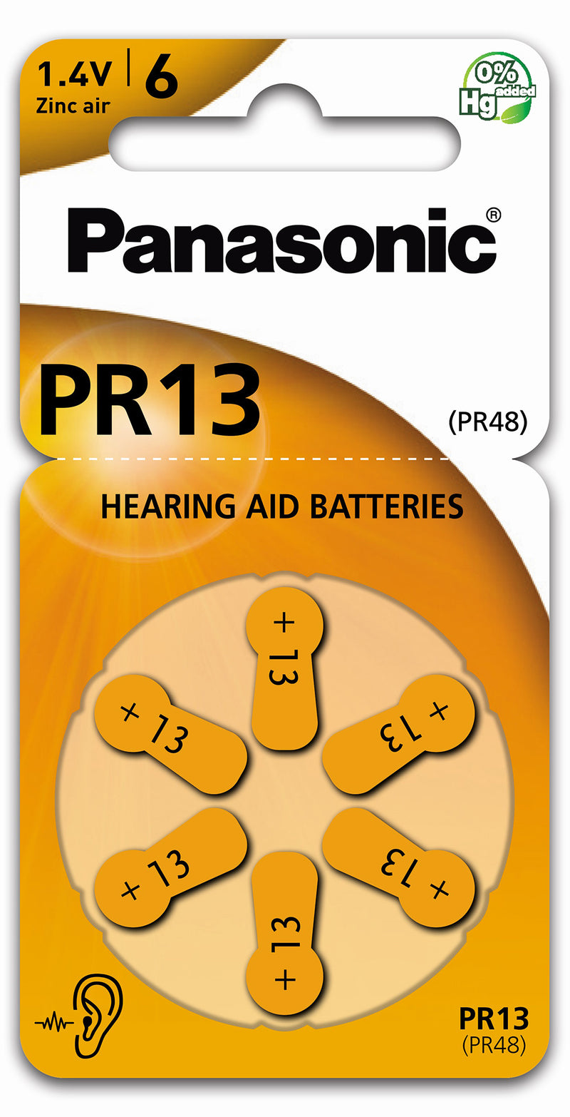 30x Panasonic Hörgerätebatterien Typ 13 PR48 ZL2 Zinc Air