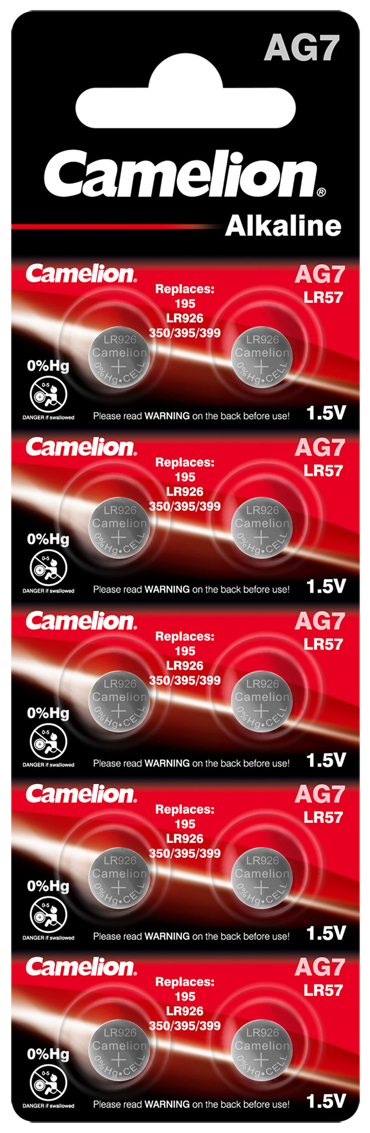 100x Camelion AG7 / LR926 / LR57 / 395 Alkaline