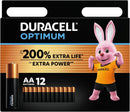 12x Duracell Optimum Mignon AA Batterien bis zu 200% zusätzliche Lebensdauer oder extra Power