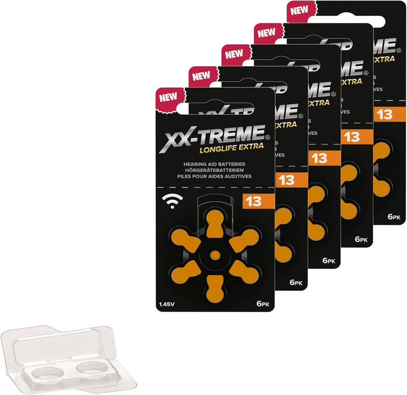 30 Stück XX-Treme Longlife Extra Hörgerätebatterien Typ 13 PR48 ZL2 1,45 Volt