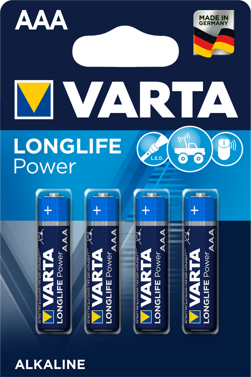 4x Varta Longlife POWER 4903 Micro AAA LR3 Batterien