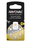 6x Hörgerätebatterie Rayovac Acoustic Typ 10 Zinc Air PR70 ZL4