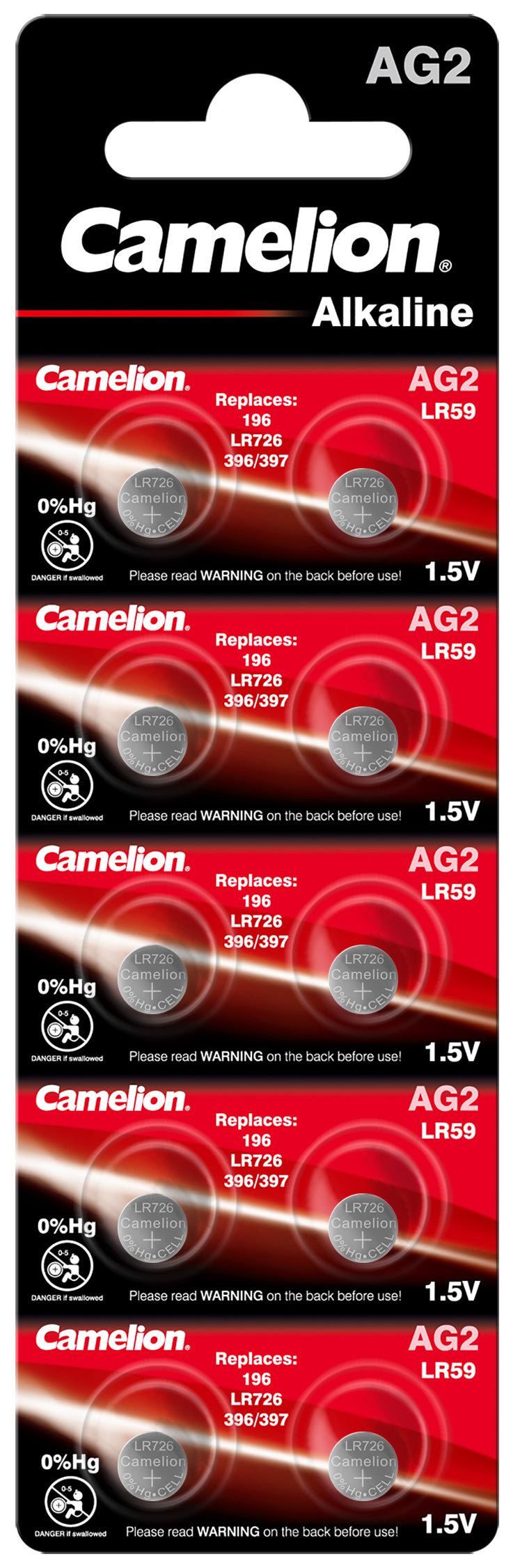 Camelion AG2 / LR726 /LR59 / 396 Alkaline - 10er Pack