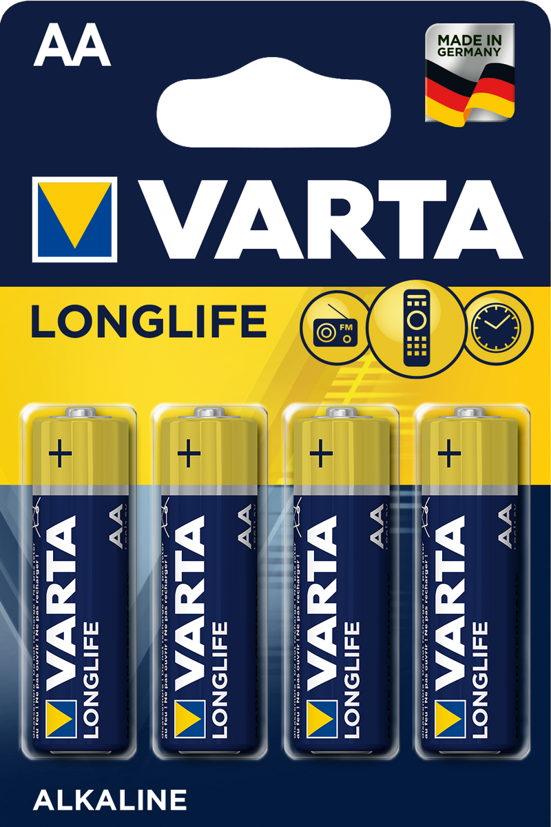 4x Varta Longlife 4106 Mignon AA LR6 Batterien